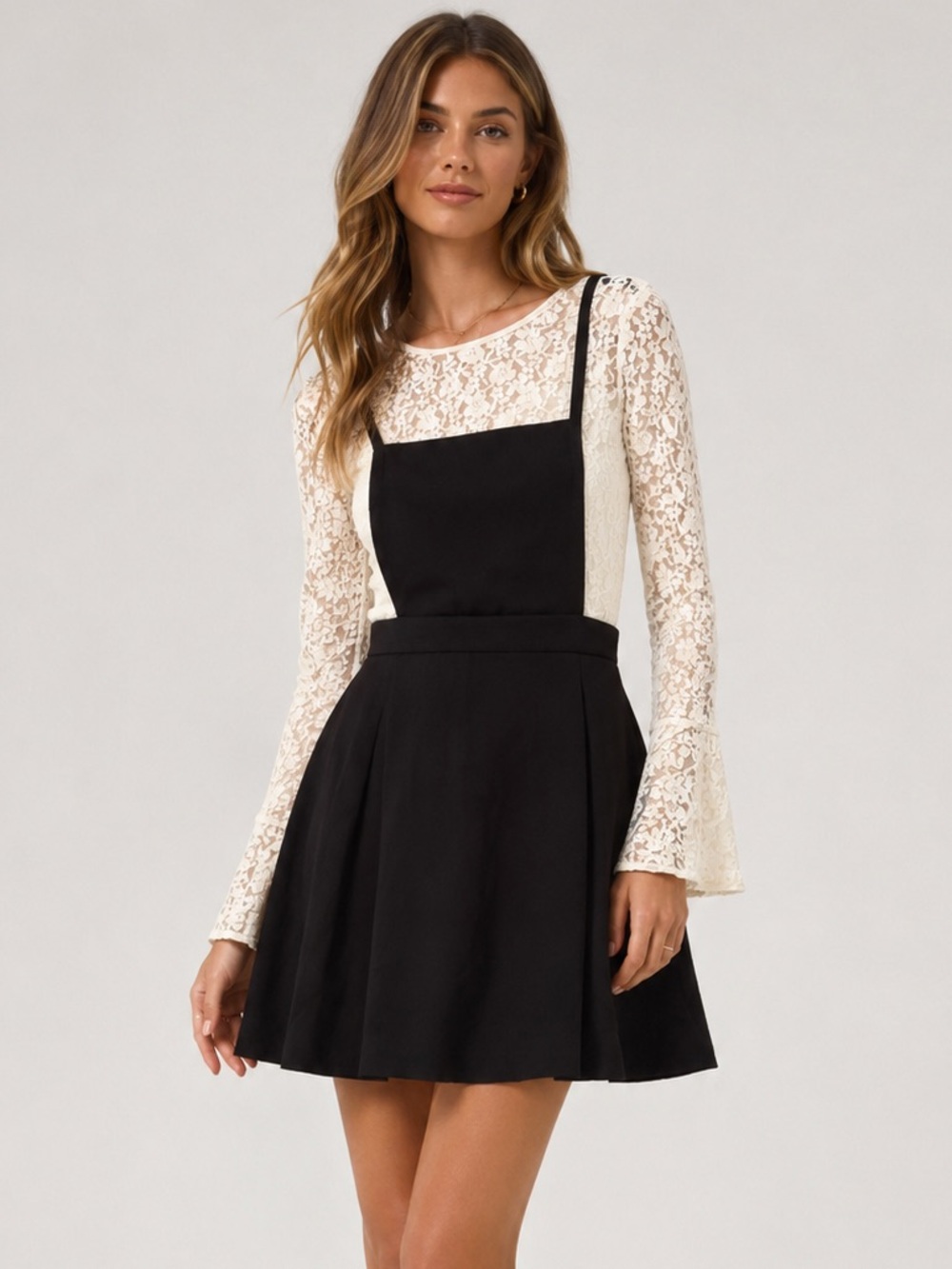 LC Lauren Conrad Runway • Lace Two Fer Dress